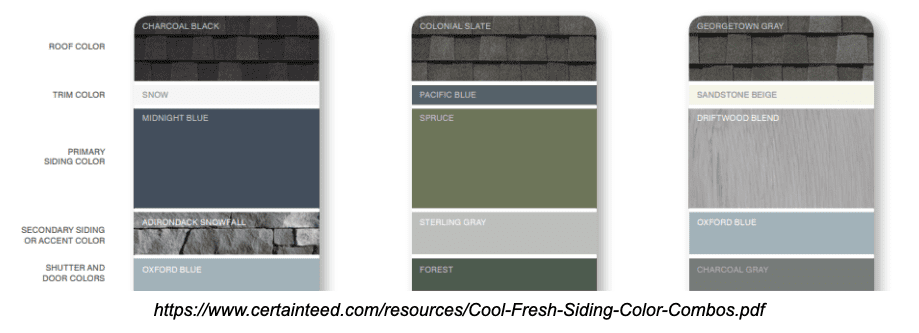 Cool and fresh color palette certainteed