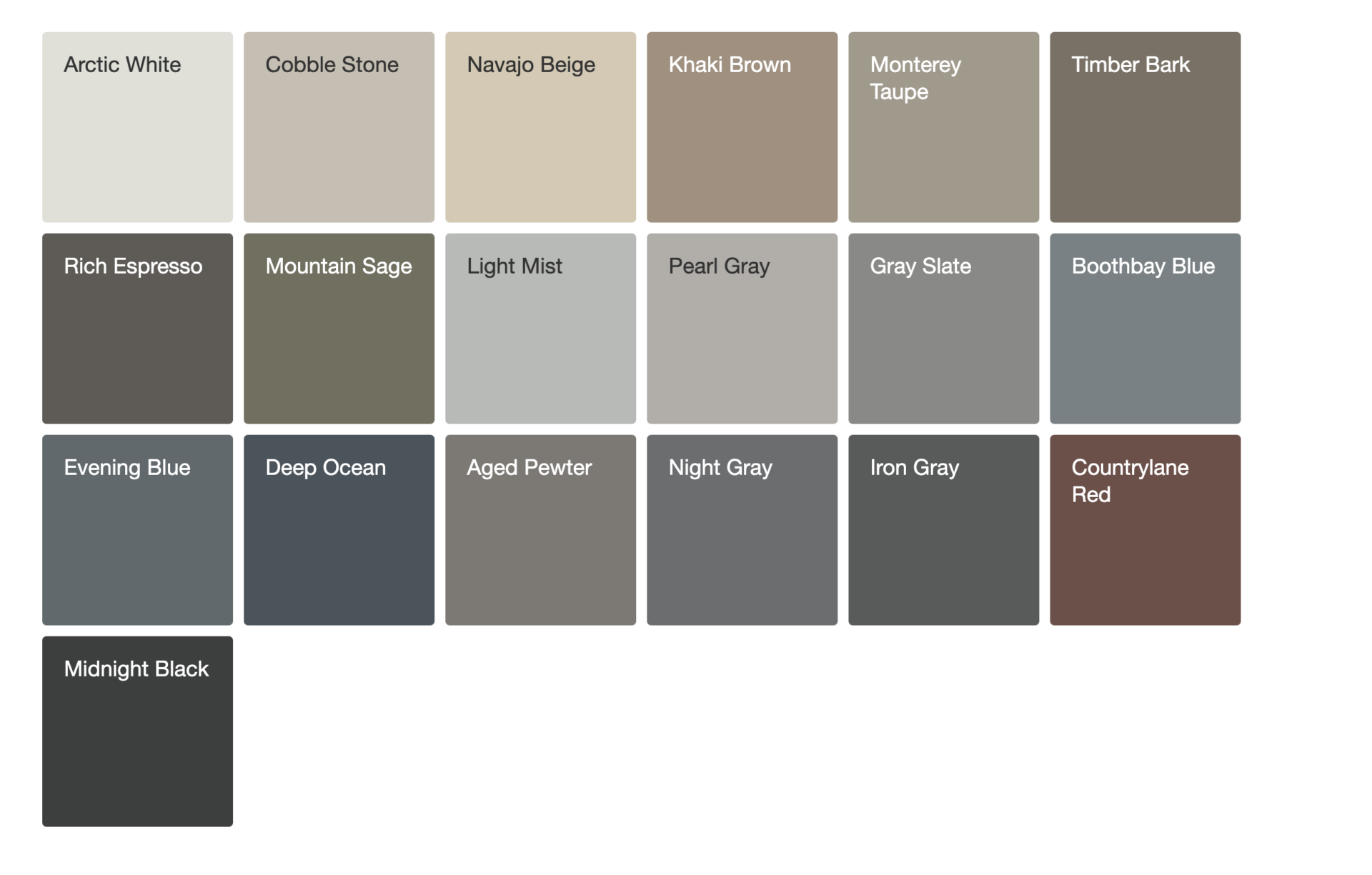 James Hardie Colors